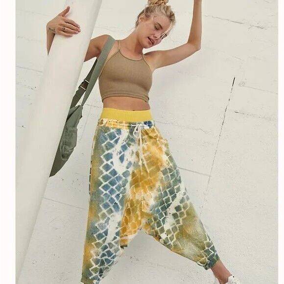 NWT One Teaspoon Dynamic Vivid Snake Harem Pants Cotton Drop Crotch Size S - Picture 2 of 10